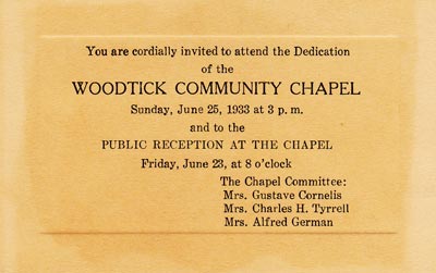 Dedication invitation 1933