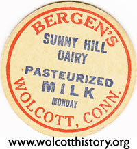 Bergen's cardboard milk bottle cap