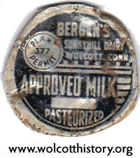 Bergen's metal milk bottle cap