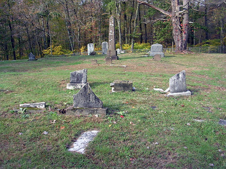 front of cemetery
