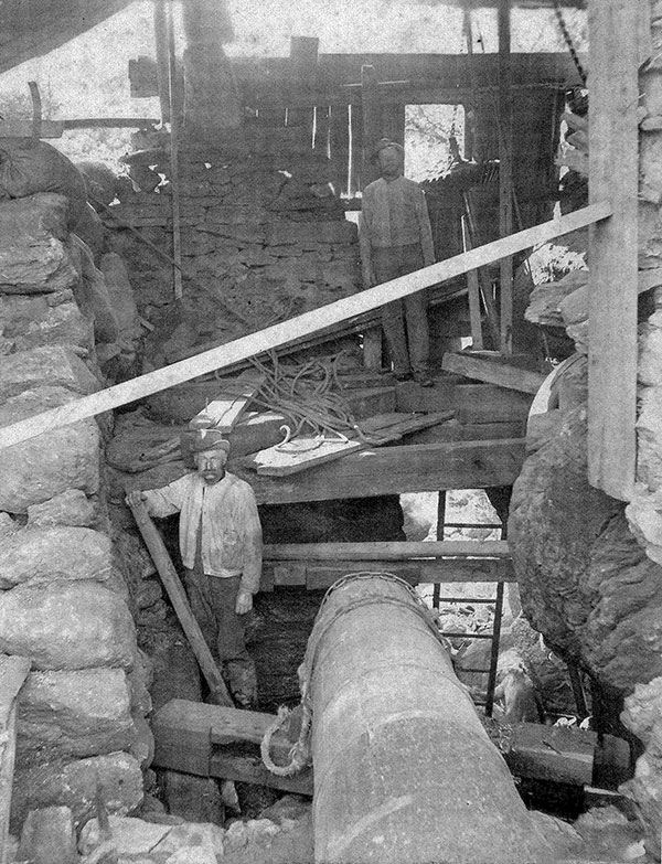 Inside Pritchard's saw mill