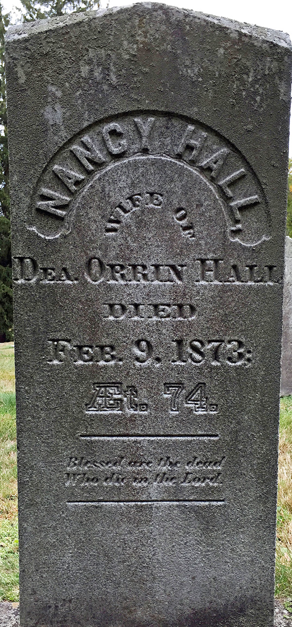 tombstone of Nancy Hall