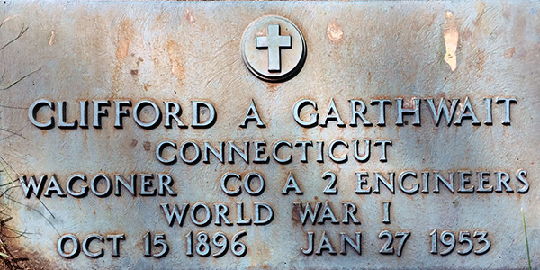 Clifford Garthwait's military marker