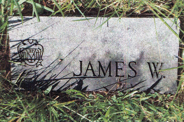 Foot stone for James W. Warner