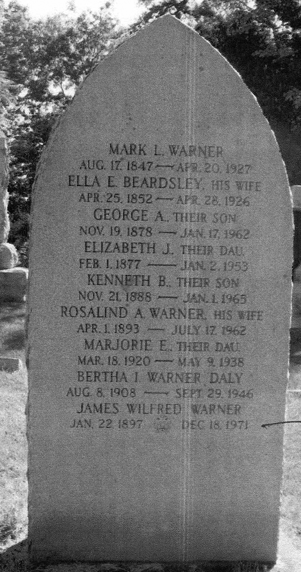 Warner family tombstone