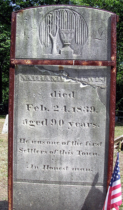 Nathaniel's repaired tombstone