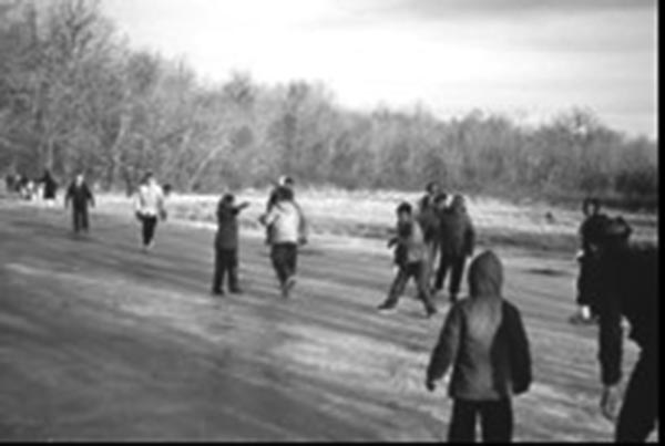 ice-skating on Russell Pond