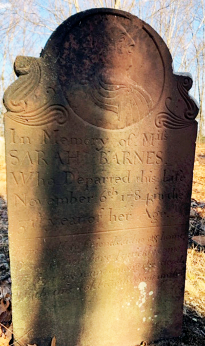 tombstone of Sarah Barnes