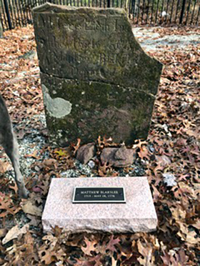 Tombstone for Matthew Blakslee