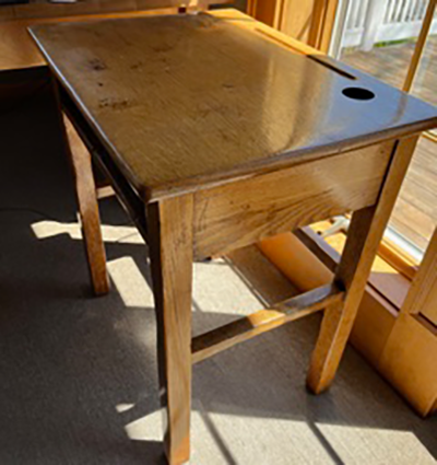 early wooden desk
