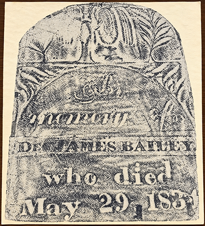 James Bailey's tombstone